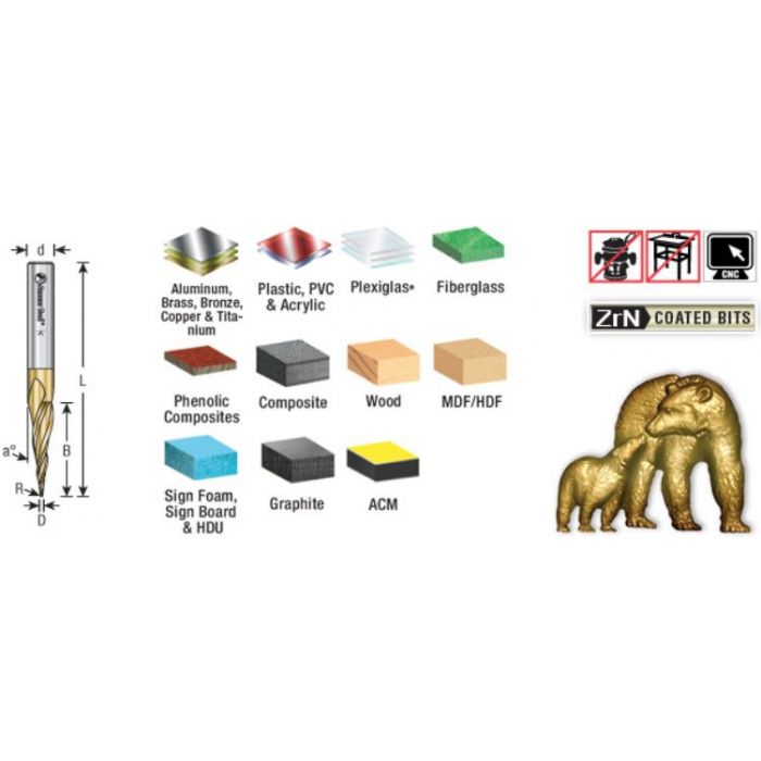 Solid Carbide D And D Carving Tapered Ball Nose Conical Ball