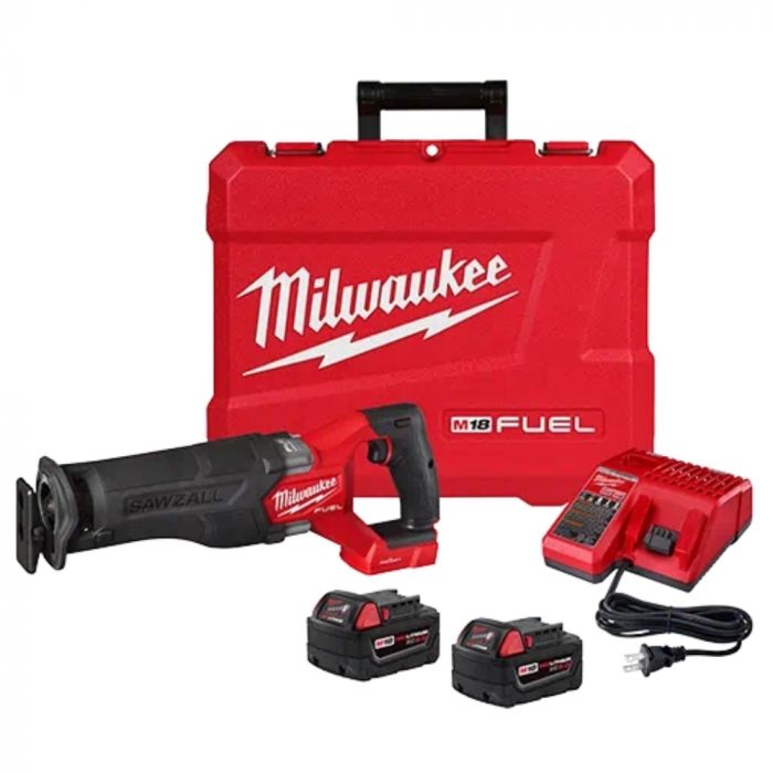 Milwaukee 2822-22 M18 Fuel Sawzall 18V Cordless Reciprocating Saw Kit with  One Key, Battery XC5.0