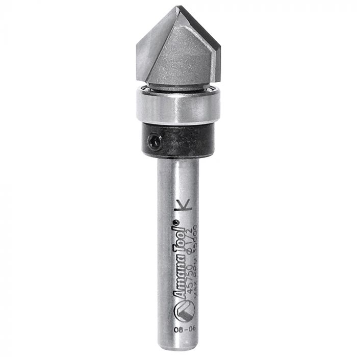 Amana Tool 45750 1/2" Carbide Tipped VGroove Router Bit