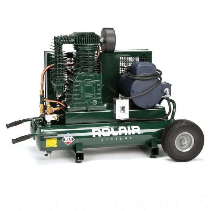 Rol-Air 5230K30CS 5hp 2 Stage Portable Electric Wheelbarrow Air Compressor