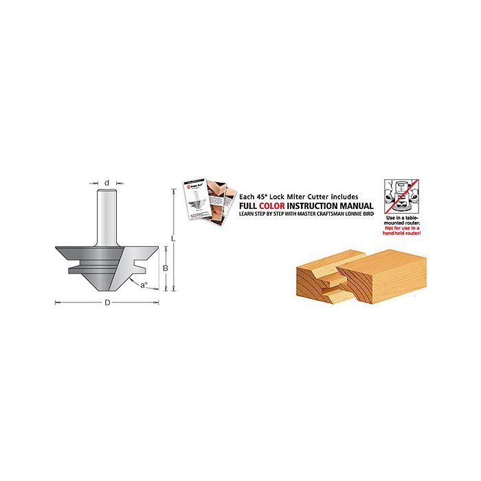 45° Lock Miter Router Bits
