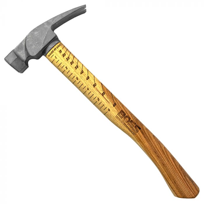 BOSS Hammer BH16TIHI18S 16 oz Smooth Face Hickory Handle Titanium Hammer