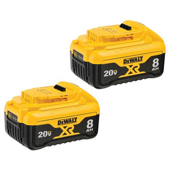 DeWalt DCB208 2 XR 20V Max 8 Ah Lithium Ion Battery Pack 2 Piece