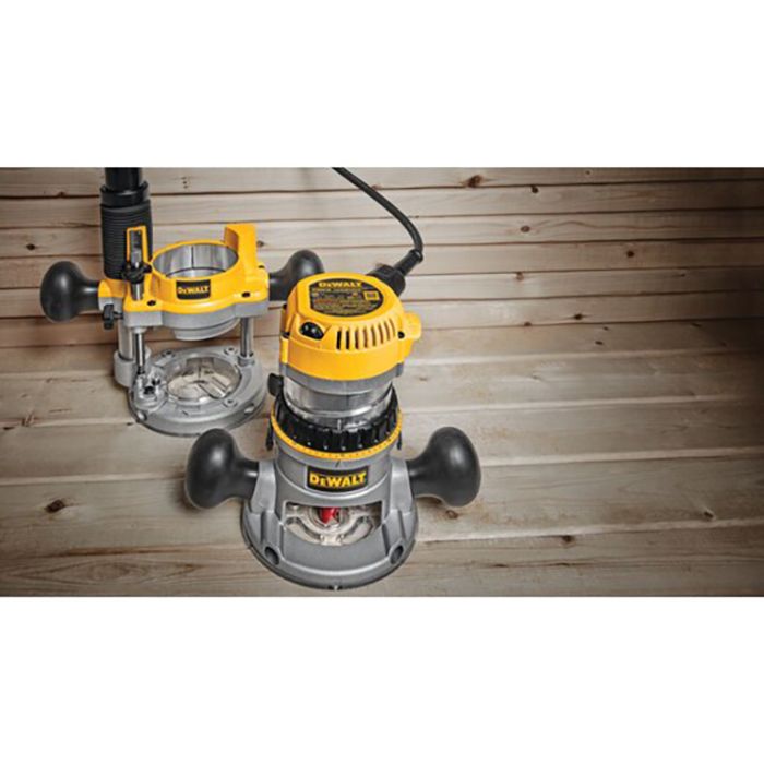 DeWalt DW618PKB 2-1/4 Horsepower EVS Fixed Base and Plunge Router Combo Kit  with Soft Start