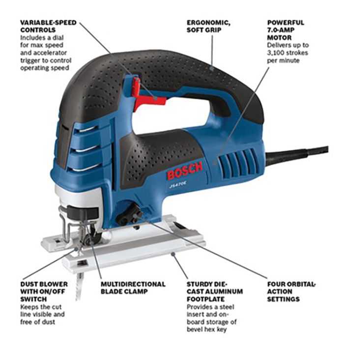 Bosch JS470E 7.0Amp Corded Variable Speed Top-Handle Jig Saw|