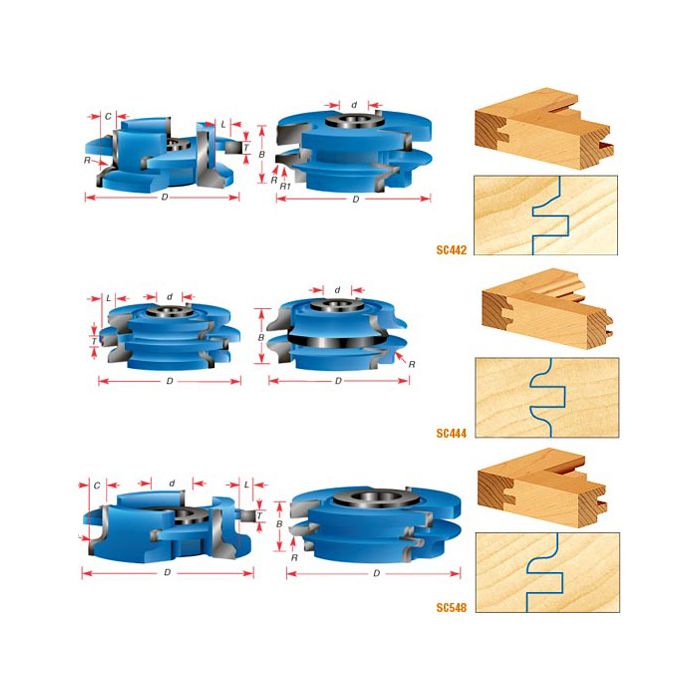 Stile & Rail Door Cutter Sets for 3/4 Inch Material Ogee