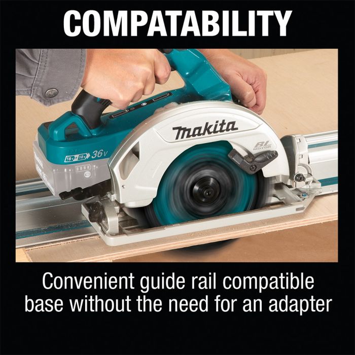 Makita XSH08Z 18V x2 LXT Lithium-Ion (36V) Brushless Cordless 7-1 4” Circular Saw with Guide Rail Compatible Base, Tool Only - 4
