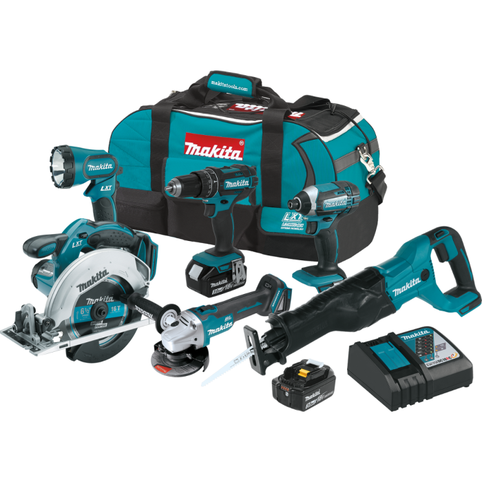 Makita XT610 18V LXT Lithium Ion Cordless Hammer Drill Driver and Impact Driver Combo Kit burnstools