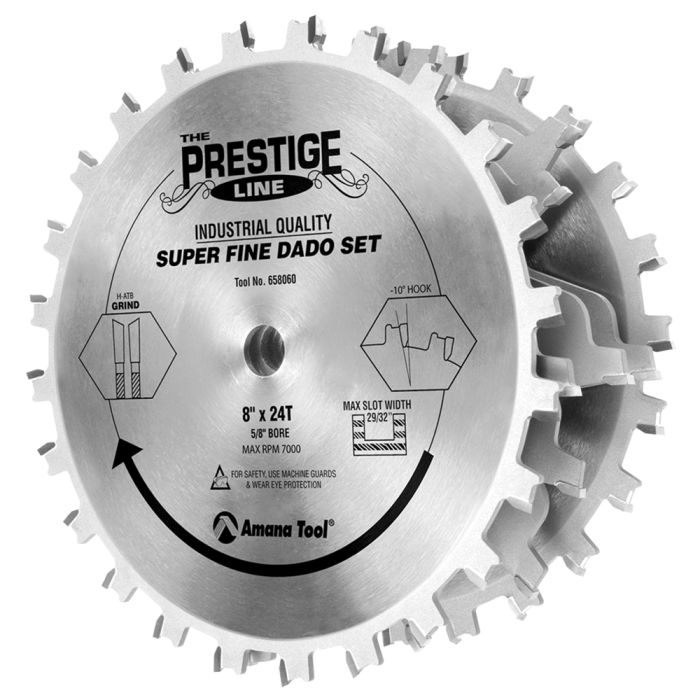 Amana Tool 658060 8 Carbide Tipped Prestige Dado Set Saw Blade burnstools