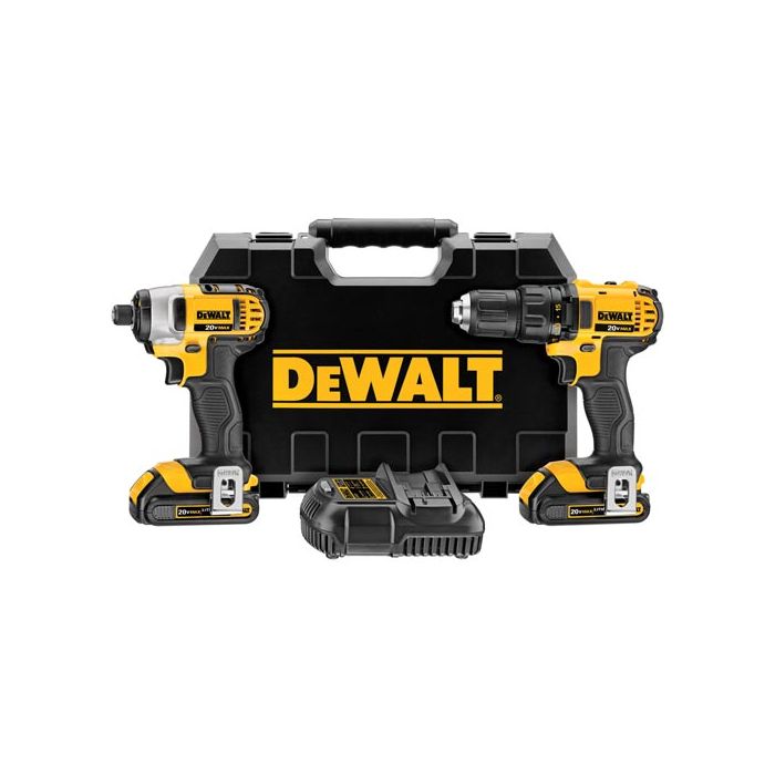 DeWalt DCK280C2 20V Max 1.5 Ah Cordless Compact Drill Driver and Impact Driver Combo Kit burnstools
