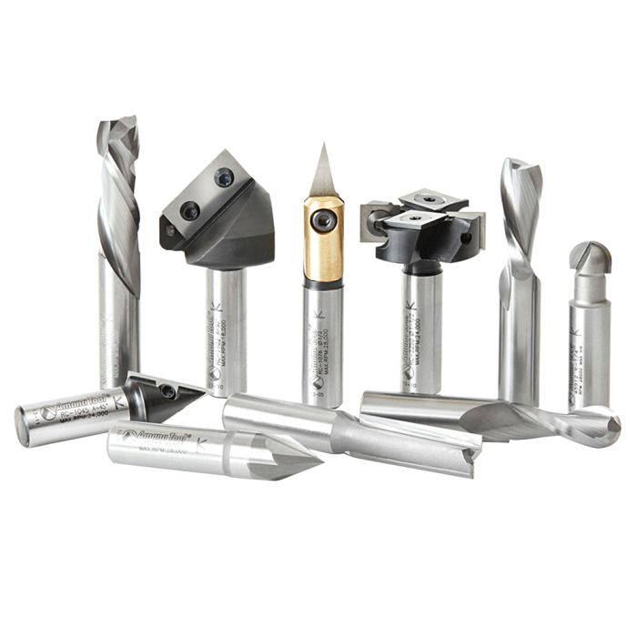 Amana Tool AMS 138 1 2 10 Piece CNC Router Bit Set burnstools