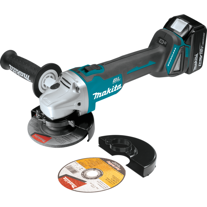 Makita XAG04T LXT 18V 4 1 2 5 Lithium Ion Cordless Cut Off and Angle Grinder Kit burnstools