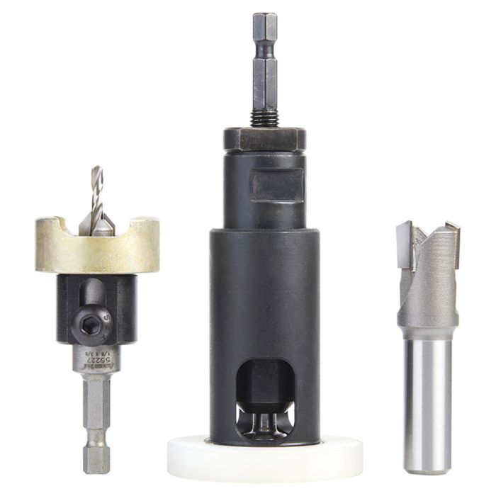 Amana Tool AMS626 3 Piece Adjustable DepthStop NoMar Countersink