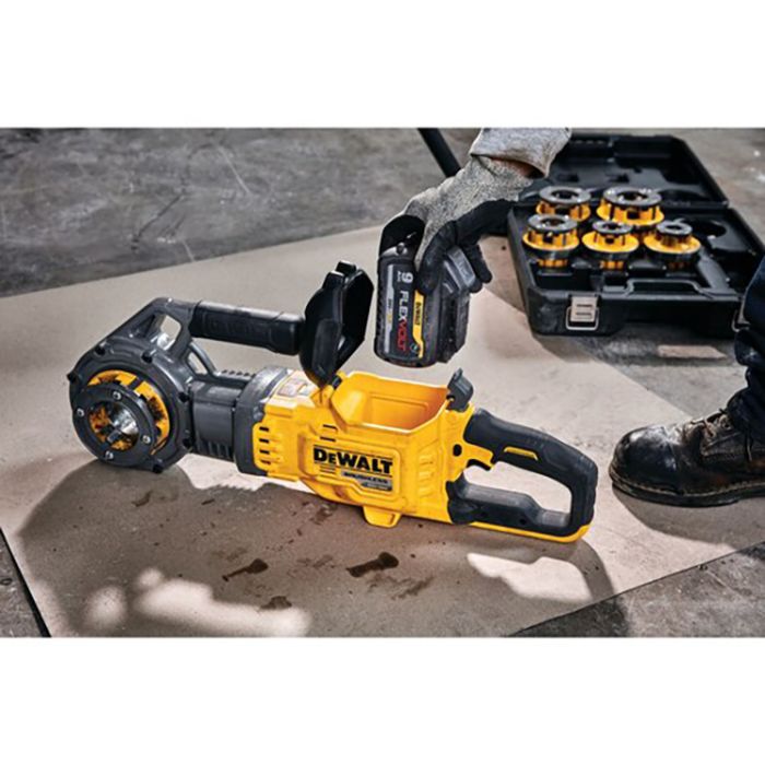 DeWalt DCE700X2K FlexVolt 60V Max Cordless Pipe Threader Kit with Die Head burnstools