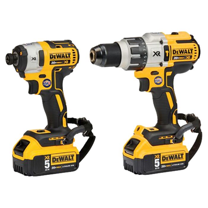 DeWalt DCK299P2LR XR 20V Max Hammer Drill and Impact Driver Combo Kit with Lanyard Ready Attachment Point burnstools