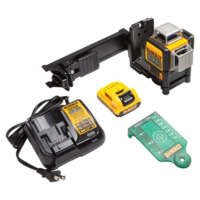 DeWalt DW089LG 12V Max 3 x 360 Degree Cordless Green Line Laser Level Kit burnstools