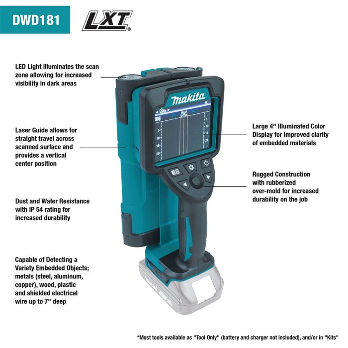 Makita DWD181ZJ 18V LXT Cordless Multi Surface Scanner Bare Tool burnstools