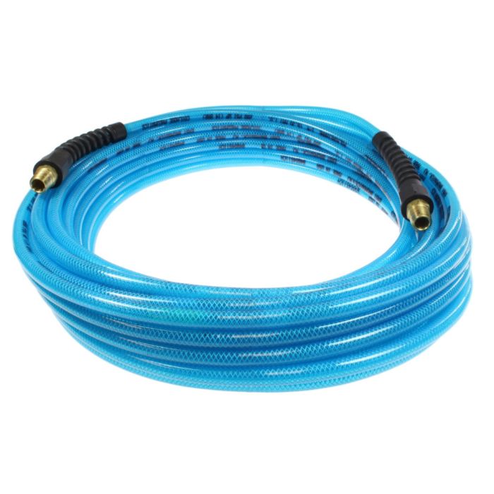 Coilhose Pneumatics PFE41004T FLEXEEL 1/4" X 100' Air Hose With 1/4" MPT Fittings - Blue, 200 PSI
