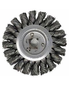 United Abrasives - SAIT 06378 4" Carbon Steel Non-Threaded Regular Twist Knot Wheel
