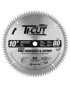 Timberline 10081 Ti-Cut 10" x 80 TPI Carbide Tipped Fine Crosscut & Cutoff Saw Blade