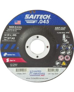 United Abrasives - SAIT 22072 Saitech 4-1/2" Cutting Wheel