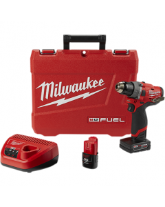 Milwaukee 2504-22 M12 Fuel 12V Hammer Drill Kit, 4Ah Batteries 