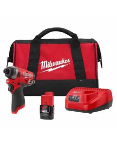 Milwaukee 2553-21 M12 Fuel 1/4" Hex Cordless Impact Driver Kit with 2.0 Ah Battery