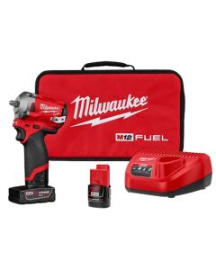 Milwaukee 2554-22 M12 Fuel 12V 3/8" Cordless Stubby Impact Wrench Kit