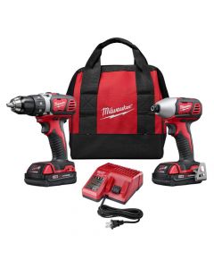 Milwaukee 2691-22 M18 Compact Drill/Driver and Impact Driver Cordless Combo Kit, 1.5Ah Batteries