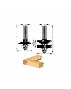 Timberline 440-34 1-5/8" 2-Piece Carbide Tipped Ogee Profile Router Bit Set with Ball Bearing