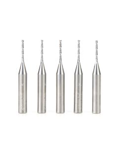 Amana Tool 46009-5 1/16" x 1/4" Solid Carbide Spiral Plunge Up-Cut Router Bit, 5 Piece