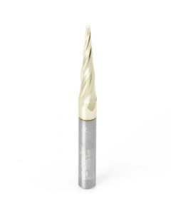 Amana Tool 46282 1/16" Solid Carbide Tapered Angle Ball Tip Up-Cut Spiral ZrN Coated Router Bit