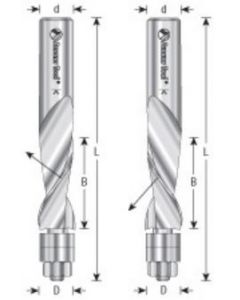 Solid Carbide UltraTrimSpiral Router Bits with Double Bearings