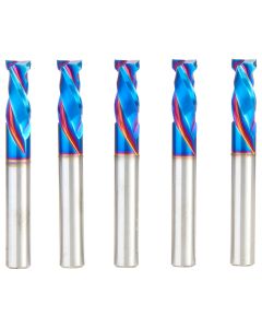 Amana Tool 46367-K-5 Spektra 3/8" CNC Solid Carbide Mortise Compression Spiral Router Bit, 5 Piece 