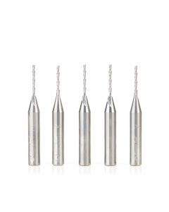 Amana Tool 46403-5 1/16" Solid Carbide Spiral Plunge Down-Cut Router Bit, 5 Piece