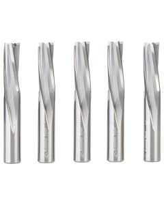 Amana Tool 46430-5 3/8" Solid Carbide Slow Spiral Flute Plunge Router Bit, 5 Piece