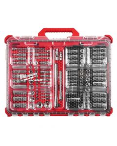 Milwaukee 48-22-9486 106 Piece 1/4" x 3/8" SAE and Metric Ratchet and Socket Set with Packout Low-Profile Organizer
