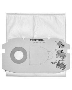 Festool 498411 Selfclean Replacement Filter Bag for CTL Midi Dust Extractor, 5 Piece