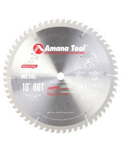 Amana Tool 510601 10" x 60T Carbide Tipped Aluminum and Non-Ferrous Metal Saw Blade