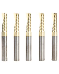 Amana Tool 51377-Z-5 1/2" x 2" Solid Carbide CNC Spiral 'O' Flute ZrN Coated Router Bit, 5 Piece