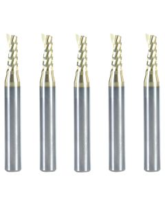 Amana Tool 51408-Z-5 3/16" 5 Piece Solid Carbide CNC Spiral 'O' Flute ZrN Coated Router Bit