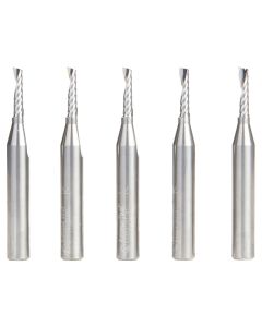 Amana Tool 51454-5 1/8" 5 Piece Solid Carbide CNC Spiral 'O' Single Flute Up-Cut Router Bit