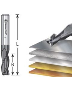 Solid Carbide Spiral Router Bits / End Mills for Steel, Stainless Steel & Non Ferrous Metal with AlTiN Coating