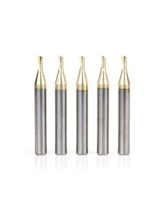 Amana Tool 51474-Z-5 1/8" x 1/4" Solid Carbide CNC Spiral 'O' Flute ZrN Coated Router Bit, 5 Piece