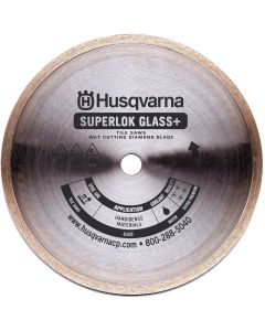 Husqvarna 542776617 8" Superlok Glass + Wet Continuous Diamond Saw Blade