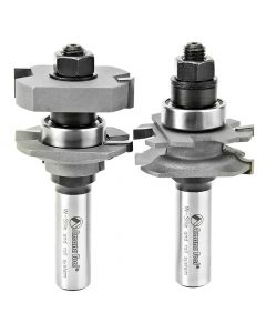Amana Tool 55436 1-5/8" Carbide Tipped Adjustable Ogee Instile and Rail System 2 Piece Router Bit Set