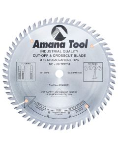 Amana Tool 610601 10" x 60 TPI Carbide Tipped Heavy Duty General Purpose Saw Blade