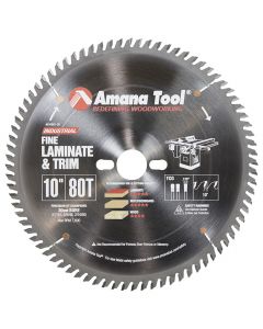 Amana Tool 610801-30 10" x 80 TPI Carbide Tipped Fine Cut-Off & Crosscut Saw Blade