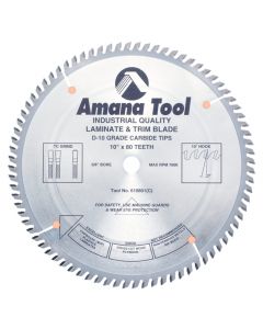 Amana Tool 610801 10" x 80T Carbide Tipped Fine Cut-Off and Crosscut Saw Blade