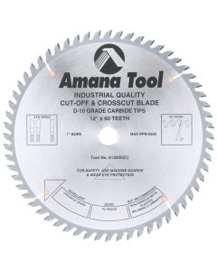 Amana Tool 612600 12" x 60 TPI Carbide Tipped Cut-Off & Crosscut Saw Blade